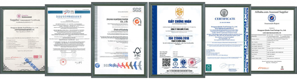 HUIPENG Packaging - International Safety Certificates Bar